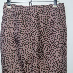 Size 4P Pink & Brown Giraffe Print Skirt - Ann Taylor Loft